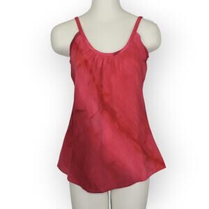 Vintage 24Collection Tank Top Fuschia Dyed Silk CrepedeChine Miami PalmBeach